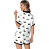 image:imageEkouaer Womens Silk Satin Pajamas Set Animals Print Pjs Button Down Short Sleeve Lounge Set 2 Piece SleepwearPanda