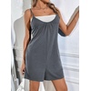 image:imageEkouaer Womens Summer Casual Sleeveless Romper Adjustable Spaghetti Strap Shorts Jumpsuits with Pockets 2025 ClothesGrey