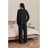image:imageEkouaer Womens Tracksuits 2 Piece Long Sleeve Outfits Micro Fleece Sweatsuit Sets Wide Leg SweatpantsBlack