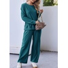 image:imageEkouaer Womens Tracksuits 2 Piece Long Sleeve Outfits Micro Fleece Sweatsuit Sets Wide Leg SweatpantsBlue Green