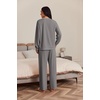 image:imageEkouaer Womens Tracksuits 2 Piece Long Sleeve Outfits Micro Fleece Sweatsuit Sets Wide Leg SweatpantsDark Grey