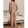 image:imageEkouaer Womens Tracksuits 2 Piece Long Sleeve Outfits Micro Fleece Sweatsuit Sets Wide Leg SweatpantsKhaki