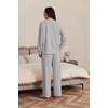 image:imageEkouaer Womens Tracksuits 2 Piece Long Sleeve Outfits Micro Fleece Sweatsuit Sets Wide Leg SweatpantsLight Grey