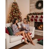 image:imageEkouaer Womens Waffle Knit Pajama Sets Long Sleeve Top and Shorts Matching Lounge Set Loungewear Sweatsuit with PocketsBgrey Christmas Pattern