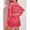 image:imageEkouaer Womens Waffle Knit Pajama Sets Long Sleeve Top and Shorts Matching Lounge Set Loungewear Sweatsuit with PocketsBred Christmas Pattern