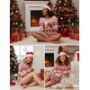 image:imageEkouaer Womens Waffle Knit Pajama Sets Long Sleeve Top and Shorts Matching Lounge Set Loungewear Sweatsuit with PocketsChristmasdeer