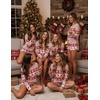 image:imageEkouaer Womens Waffle Knit Pajama Sets Long Sleeve Top and Shorts Matching Lounge Set Loungewear Sweatsuit with PocketsChristmasdeer