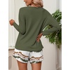 image:imageEkouaer Womens Waffle Knit Pajama Sets Long Sleeve Top and Shorts Matching Lounge Set Loungewear Sweatsuit with PocketsGreen Tiedye