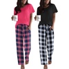 Black White Plaid/Rose Pink Plaid
