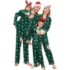 image:imageEkouaer Christmas Family Matching Pajamas Long Sleeve Button Down Pj Set Festival Party SleepwearDark GreenCute Pattern
