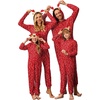 image:imageEkouaer Christmas Onesie Matching Family Elk Antler Hooded Zipper One Piece Long Sleeve Pajamas with Pockets SXXLRed Cane