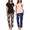 Black Floral+pink Floral