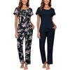 Black Flowers+navy Blue