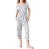 image:imageEkouaer Pajamas for Women Set Short Sleeve Pj Sets Pullover Tops amp Capri Pants 2 Piece Sleepwear Loungewear SXXLLight Greystar