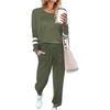 image:imageEkouaer Sweatsuits Womens Loungewear Set Tracksuit Long Sleeve Pajamas Set with Pockets 2 Piece Outfits Lounge SetsArmy Green