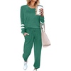 image:imageEkouaer Sweatsuits Womens Loungewear Set Tracksuit Long Sleeve Pajamas Set with Pockets 2 Piece Outfits Lounge SetsDark Green