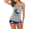 image:imageEkouaer Womens Cami Pajama Set Sleeveless Racerback Tank Top Pjs Soft SleepwearMoon and Star Print