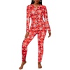 image:imageEkouaer Womens Onesie Adult Button One Piece Pajama Long Sleeve Onesie Pajamas Jumpsuit Sleepwear for WomenSnowflake