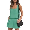image:imageEkouaer Womens Pajama Set Shorts Sleeveless Lounge Sets Summer 2 Piece Pjs Tank Top and Shorts with PocketsMint Green
