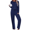 image:imageEkouaer Womens Pajama Sets 2 Piece Sleepwear Soft Pajamas Long Sleeve Pjs Comfy Loungewear SXXLNavy Blue