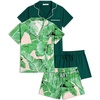 Green/Navy Leaves