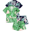 Navy Leaves/Pink Leaves