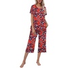 Navy With Red Flower