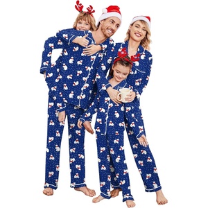 image:imageEkouaer Christmas Family Matching Pajamas Long Sleeve Button Down Pj Set Festival Party SleepwearBluePolar Bear