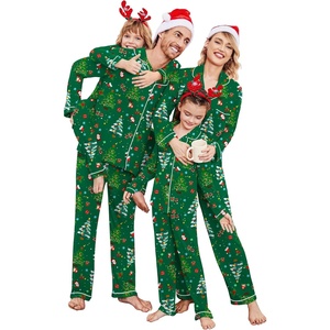 image:imageEkouaer Christmas Family Matching Pajamas Long Sleeve Button Down Pj Set Festival Party SleepwearGreen Christmas Tree