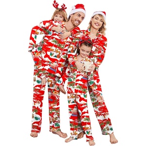 image:imageEkouaer Christmas Family Matching Pajamas Long Sleeve Button Down Pj Set Festival Party SleepwearRed Vacation