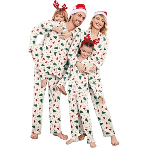 image:imageEkouaer Christmas Family Matching Pajamas Long Sleeve Button Down Pj Set Festival Party SleepwearWhitePlaid Tree