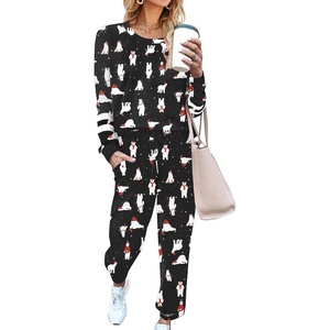 image:imageEkouaer Sweatsuits Womens Loungewear Set Tracksuit Long Sleeve Pajamas Set with Pockets 2 Piece Outfits Lounge SetsChristmas Black