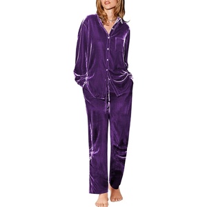 image:imageEkouaer Velour Track Suits for Women Long Sleeve Pajama Set Casual 2 Piece LoungewearPurple