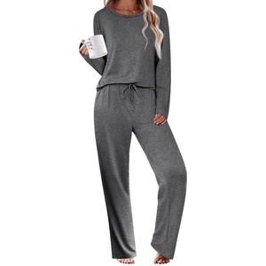 image:imageEkouaer Womens Pajama Sets 2 Piece Sleepwear Soft Pajamas Long Sleeve Pjs Comfy Loungewear SXXLDark Gray