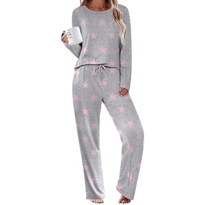 image:imageEkouaer Womens Pajama Sets 2 Piece Sleepwear Soft Pajamas Long Sleeve Pjs Comfy Loungewear SXXLPink Star