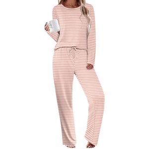 image:imageEkouaer Womens Pajama Sets 2 Piece Sleepwear Soft Pajamas Long Sleeve Pjs Comfy Loungewear SXXLPink Stripe