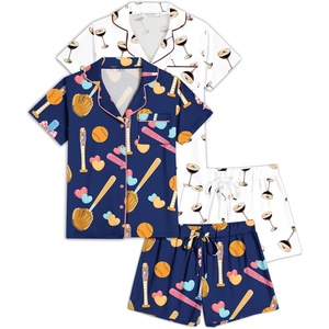 image:imageEkouaer Womens Pajamas Set 2 Pack Button Down Summer Sleepwear Short Sleeve Comfy Pjs Loungewear SetWhite Cocktail GlassNavy Baseball