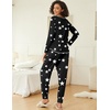 image:imageEkouaer 2 Pack Womens Pajama Sets Long Sleeve Lounge Sets Soft Pj Sleepwear LoungewearBlackBlack Star