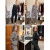 image:imageEkouaer 2 Pack Womens Pajama Sets Long Sleeve Pjs Lounge Set Soft Comfy Sleepwear Winter LoungewearAblackLeopard