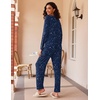 image:imageEkouaer 2 Pack Womens Pajama Sets Long Sleeve Pjs Lounge Set Soft Comfy Sleepwear Winter LoungewearAlilac DotsNavy Star