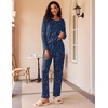 image:imageEkouaer 2 Pack Womens Pajama Sets Long Sleeve Pjs Lounge Set Soft Comfy Sleepwear Winter LoungewearAlilac DotsNavy Star