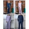 image:imageEkouaer 2 Pack Womens Pajama Sets Long Sleeve Pjs Lounge Set Soft Comfy Sleepwear Winter LoungewearAlilac DotsNavy Star