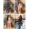 image:imageEkouaer 2 Pack Womens Pajama Sets Long Sleeve Pjs Lounge Set Soft Comfy Sleepwear Winter LoungewearApink StripeNavy Dots