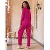 image:imageEkouaer 2 Pack Womens Pajama Sets Long Sleeve Pjs Lounge Set Soft Comfy Sleepwear Winter LoungewearArose RedGray Star