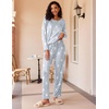 image:imageEkouaer 2 Pack Womens Pajama Sets Long Sleeve Pjs Lounge Set Soft Comfy Sleepwear Winter LoungewearArose RedGray Star