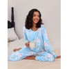 image:imageEkouaer 2 Pack Womens Pajama Sets Long Sleeve Pjs Lounge Set Soft Comfy Sleepwear Winter LoungewearBlue FlowerWine Red Flower