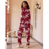 image:imageEkouaer 2 Pack Womens Pajama Sets Long Sleeve Pjs Lounge Set Soft Comfy Sleepwear Winter LoungewearBlue FlowerWine Red Flower