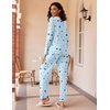 image:imageEkouaer 2 Pack Womens Pajama Sets Long Sleeve Pjs Lounge Set Soft Comfy Sleepwear Winter LoungewearBlue StripeStar Print