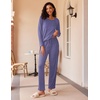 image:imageEkouaer 2 Pack Womens Pajama Sets Long Sleeve Pjs Lounge Set Soft Comfy Sleepwear Winter LoungewearBlue StripeStar Print