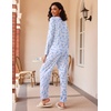 image:imageEkouaer 2 Pack Womens Pajama Sets Long Sleeve Pjs Lounge Set Soft Comfy Sleepwear Winter LoungewearButterfly BlueButterfly Pink